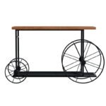 Κονσόλα Bike pakoworld χρώμα μαύρο-καρυδί 148x28x85εκ - Image 3