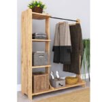 Έπιπλο εισόδου Renesme pakoworld ανοιχτό καρυδί 106x35x128εκ - Image 3
