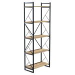 Βιβλιοθήκη Baker pakoworld καρυδί-μαύρο 66x34x180εκ - Image 3