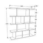 Βιβλιοθήκη Ratu pakoworld sonoma-μαύρο 120x24,6x141εκ - Image 3