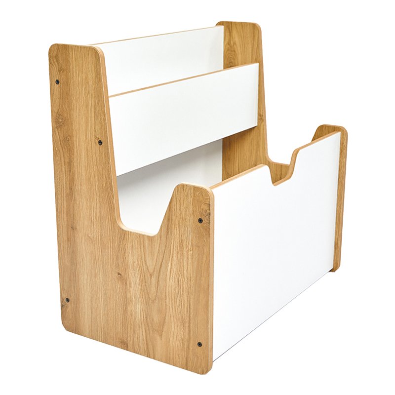 120-000421 Ραφιέρα Crane pakoworld φυσικό-λευκό mdf 57x34x55εκ - Image 1