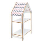 Ραφιέρα τ. Montessori Zoilen pakoworld λευκό-ροζ mdf 50x30x80εκ