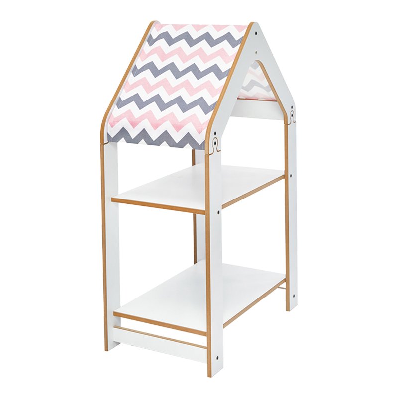 120-000427 Ραφιέρα τ. Montessori Zoilen pakoworld λευκό-ροζ mdf 50x30x80εκ - Image 1