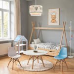 Ραφιέρα τ. Montessori Zoilen pakoworld λευκό-μπλε mdf 50x30x80εκ - Image 2