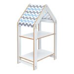 Ραφιέρα τ. Montessori Zoilen pakoworld λευκό-μπλε mdf 50x30x80εκ