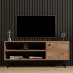 Έπιπλο τηλεόρασης Wison pakoworld σε sonoma απόχρωση 120x29x50εκ - Image 4