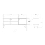 Έπιπλο τηλεόρασης Wison pakoworld σε oak απόχρωση 120x29x50εκ - Image 5