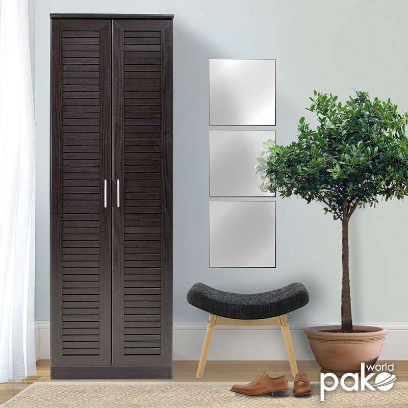 123-000006 Παπουτσοθήκη-ντουλάπα SANTE pakoworld 21 ζεύγων χρώμα wenge 60x37x183εκ - Image 1