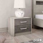 Κομοδίνο OLYMPUS pakoworld με 2 συρτάρια χρώμα castillo-toro 47,5x40,5x40,5εκ - Image 2