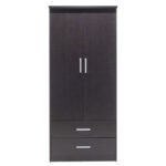 Ντουλάπα ρούχων δίφυλλη OLYMPUS pakoworld χρώμα wenge 81x57x183εκ - Image 6