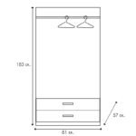 Ντουλάπα ρούχων δίφυλλη OLYMPUS pakoworld χρώμα wenge 81x57x183εκ - Image 7