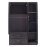 Ντουλάπα ρούχων τρίφυλλη OLYMPUS pakoworld χρώμα wenge 120x57x183εκ - Image 4