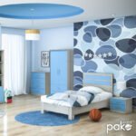 Κομοδίνο παιδικό Looney pakoworld με 2 συρτάρια χρώμα castillo-μπλε 47,5x40,5x40,5εκ - Image 2