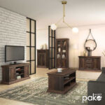 Έπιπλο τηλεόρασης Mozart pakoworld χρώμα καρυδί 121x40x65εκ - Image 3