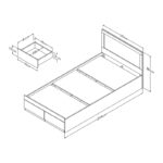 Κρεβάτι Olympus pakoworld με συρτάρι σε λευκή απόχρωση 120x200εκ - Image 7