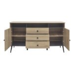 Μπουφές Zezan pakoworld σε sonoma-ανθρακί απόχρωση 140.5x41.5x80εκ - Image 2
