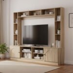 Σύνθετο σαλονιού Ambera pakoworld σε sonoma απόχρωση 200x40x171.5εκ