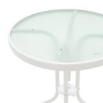 Τραπέζι Watson pakoworld μέταλλο λευκό-γυαλί Φ60x70εκ - Image 3