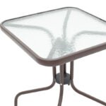 Τραπέζι Watson pakoworld μέταλλο καφέ-γυαλί 60x60x70εκ - Image 3