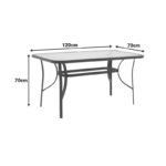 Τραπέζι Ensure pakoworld μέταλλο καφέ-γυαλί 120x70x70εκ - Image 5