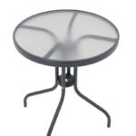 Τραπέζι Watson pakoworld μέταλλο ανθρακί-γυαλί Φ60x70εκ - Image 3