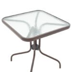 Τραπέζι Watson pakoworld μέταλλο καφέ-γυαλί 70x70x70εκ - Image 3