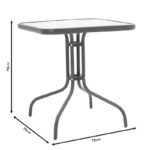 Τραπέζι Watson pakoworld μέταλλο καφέ-γυαλί 70x70x70εκ - Image 4
