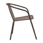 Tραπεζαρία Obbi-Watson pakoworld σετ 3τεμ καφέ μέταλλο-pe rattan 60x60x70εκ - Image 8