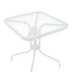 Τραπέζι Watson pakoworld μέταλλο λευκό- γυαλί 70x70x70εκ - Image 3