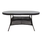 Τραπέζι Cellin pakoworld μέταλλο-pe rattan καφέ 160x80x77εκ - Image 2