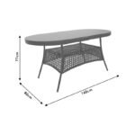 Τραπέζι Cellin pakoworld μέταλλο-pe rattan καφέ 160x80x77εκ - Image 4