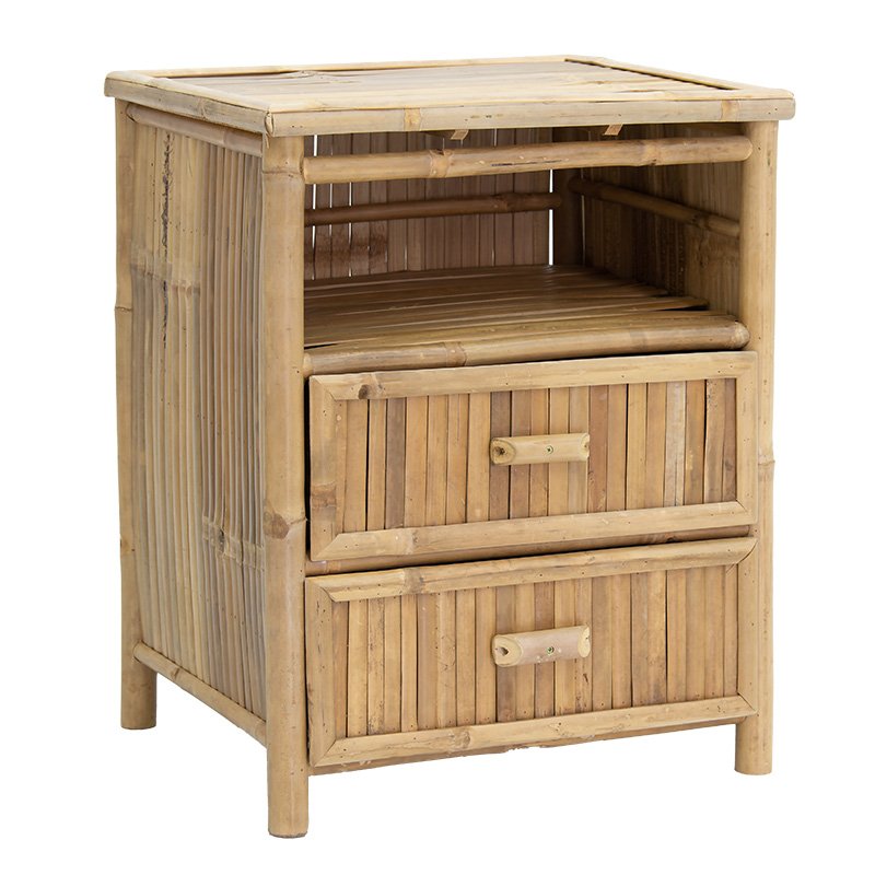 141-000021 Κομοδίνο Ofra pakoworld bamboo φυσικό 56x46x69εκ - Image 1