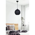 Φωτιστικό οροφής μονόφωτο Leshia pakoworld Ε27 μαύρο Φ26x26εκ - Image 2