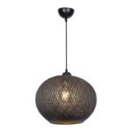 Φωτιστικό οροφής μονόφωτο Leshia pakoworld Ε27 μαύρο Φ38x38εκ - Image 3