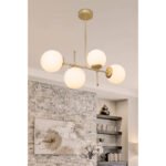 Φωτιστικό οροφής τετράφωτο PWL-1128 pakoworld Ε27 χρυσό 70x20x35εκ - Image 2