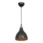 Φωτιστικό οροφής μονόφωτο Lofty pakoworld Ε27 μαύρο Φ18x22εκ - Image 2