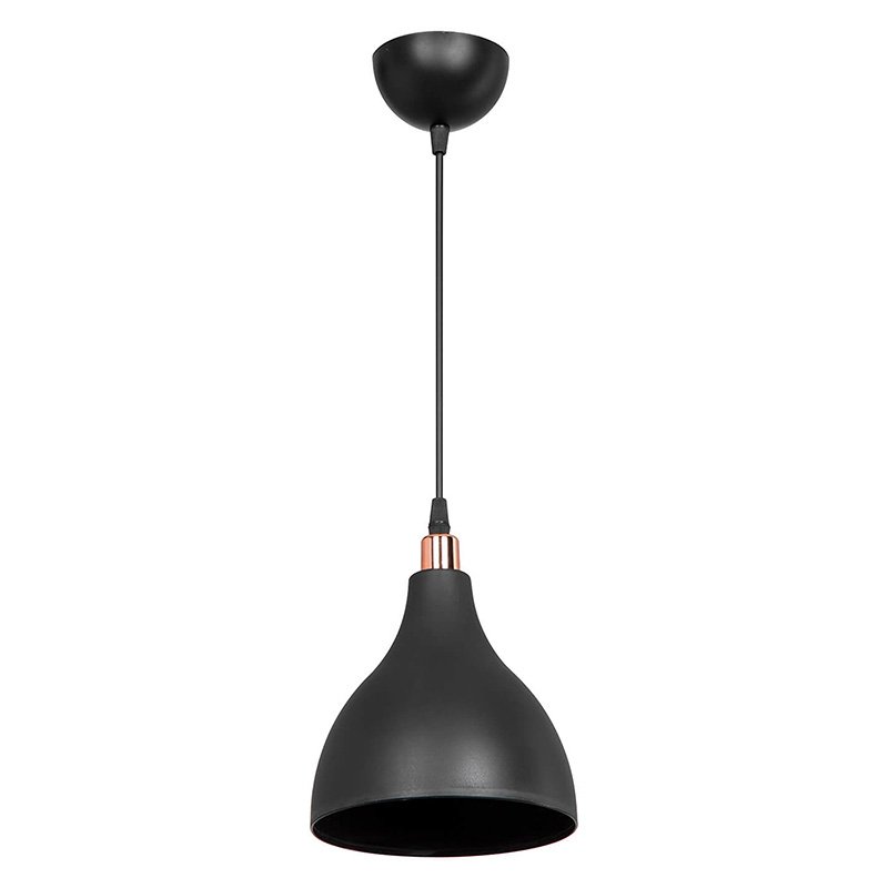147-000129 Φωτιστικό οροφής μονόφωτο Lofty pakoworld Ε27 μαύρο Φ18x22εκ - Image 1