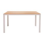 Τραπέζι Nares pakoworld αλουμίνιο λευκό-plywood φυσικό 140x80x72.5εκ - Image 2