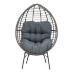 Πολυθρόνα Nestie pakoworld wicker rattan γκρι-μεταλλικό γκρι πόδι-γκρι μαξιλάρι 102x80x155εκ - Image 4