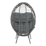 Πολυθρόνα Nestie pakoworld wicker rattan γκρι-μεταλλικό γκρι πόδι-γκρι μαξιλάρι 102x80x155εκ - Image 5