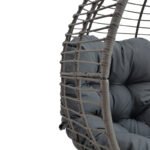 Πολυθρόνα Nestie pakoworld wicker rattan γκρι-μεταλλικό γκρι πόδι-γκρι μαξιλάρι 102x80x155εκ - Image 7