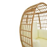 Πολυθρόνα Frox pakoworld wicker rattan φυσικό-μεταλλικό φυσικό-μαύρο πόδι-μπεζ μαξιλάρι 96x76x145εκ - Image 6