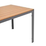 Τραπέζι Nares pakoworld αλουμίνιο ανθρακί-plywood φυσικό 140x80x72.5εκ - Image 4