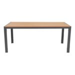 Τραπέζι Nares pakoworld αλουμίνιο ανθρακί-plywood φυσικό 180x90x72.5εκ - Image 2