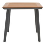 Τραπέζι Synergy pakoworld αλουμίνιο ανθρακί-plywood φυσικό 80x80x74εκ - Image 2