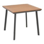 Τραπέζι Synergy pakoworld αλουμίνιο ανθρακί-plywood φυσικό 80x80x74εκ - Image 3