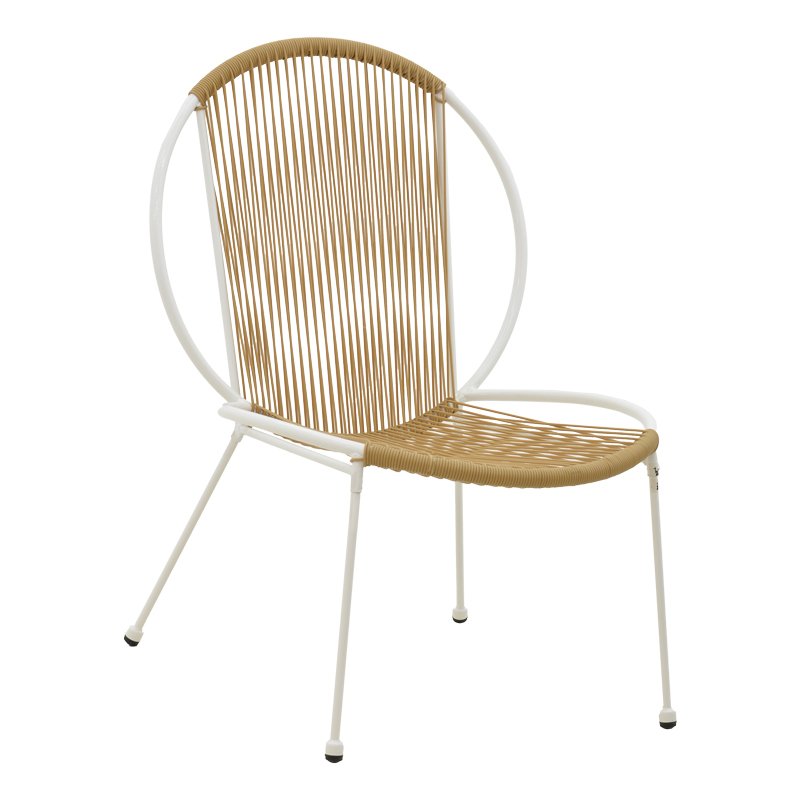 152-000043 Καρέκλα Dapper pakoworld λευκό μέταλλο-pe φυσικό 64.5x71x92.5εκ - Image 1