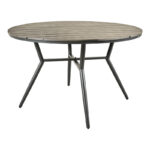 Τραπεζαρία Appa-Moly σετ 5τεμ pakoworld αλουμίνιο και plywood σε ανθρακί απόχρωση Φ120x74εκ - Image 6