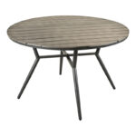 Τραπεζαρία Appa-Moly σετ 5τεμ pakoworld αλουμίνιο και plywood σε ανθρακί απόχρωση Φ120x74εκ - Image 7