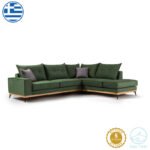 Γωνιακός καναπές αριστερή γωνία Luxury II pakoworld ύφασμα κυπαρισσί-ανθρακί 290x235x95εκ - Image 2